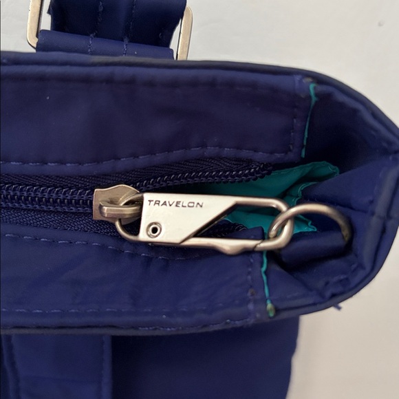 Travelon Bag Anti-Theft RFID blocking Tote Shoulder Bag Navy Blue - Picture 15 of 16